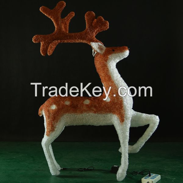 China wholesale cheaper clear PVC cable acrylic outdoor reindeer for hotel decoration