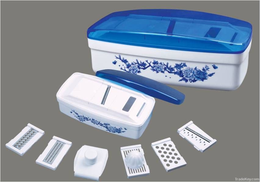 blue-and-white oblong multi-functional kitchen treasure