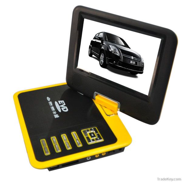 support U disk/USB  high definition multifunction 7'' lcd portable dvd