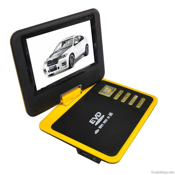 support U disk/USB  high definition multifunction 7'' lcd portable dvd