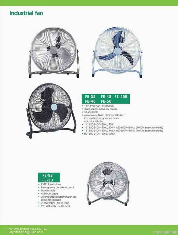 electrical metal power floor fan