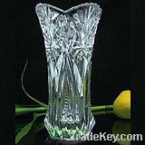 rectangular clear crystal glass vase