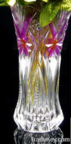 rectangular clear crystal glass vase