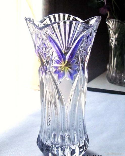 modern clear crystal glass vase