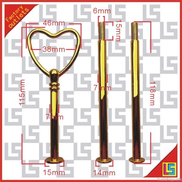 New Arrival Heart Shape 3-tier Golden Cake Fittings, Kitchen Accessory