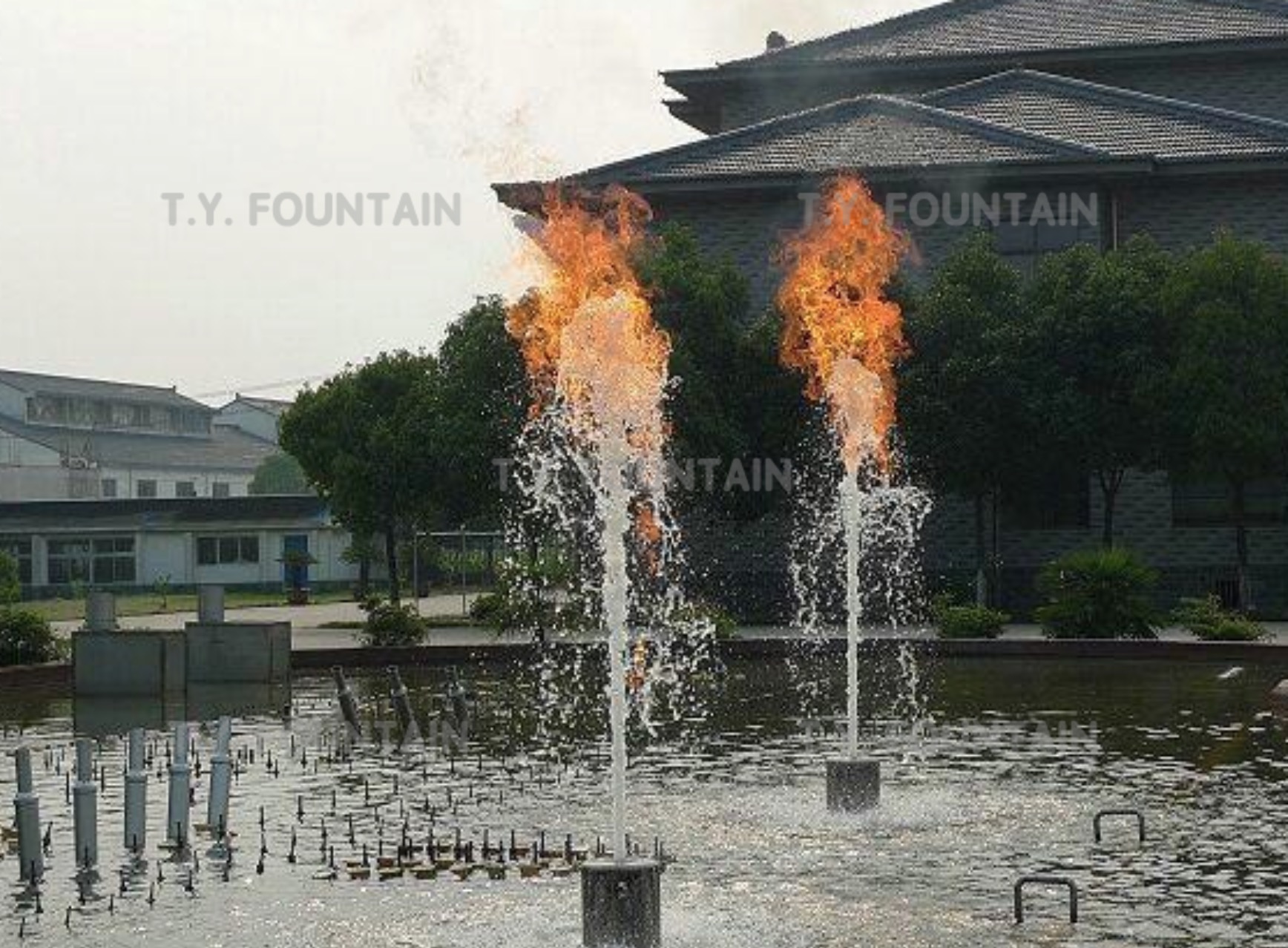 Fire water fountain