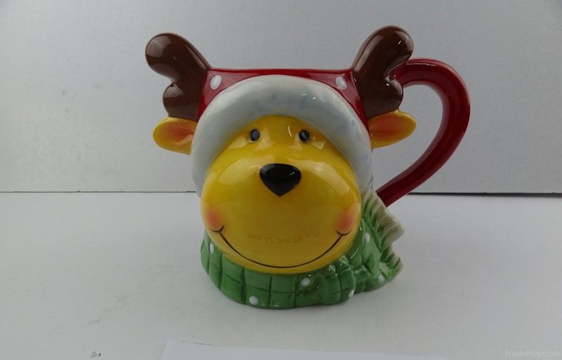 Ceramic Mugs with Reindeer Design