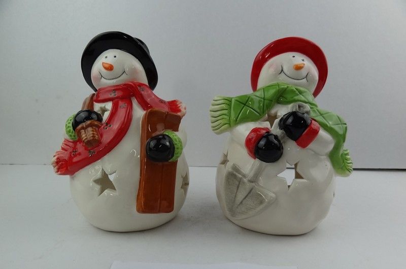 Ceramic Snowman Candle Holder