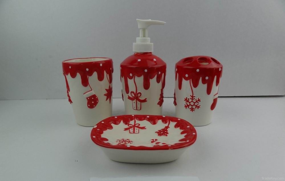 Ceramic Christmas Bathroom Set