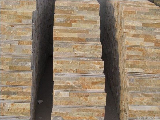 Yellow natural slate culture stone