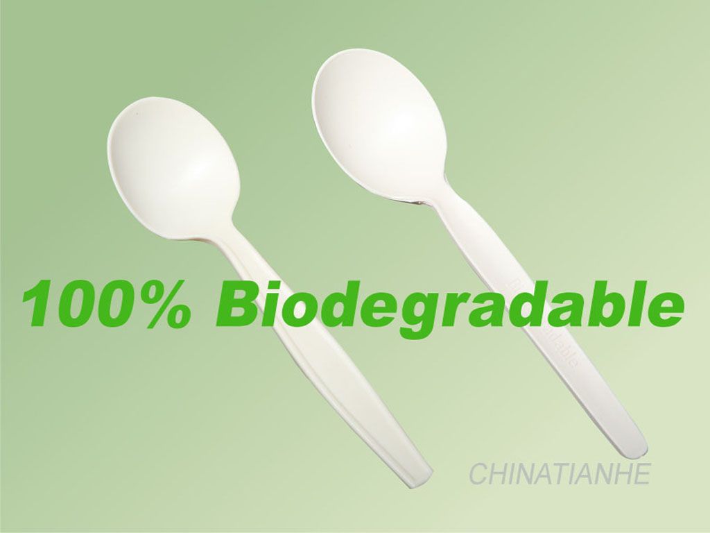 100%biodegradable PLA Soup Spoon, cornstarch based Spoon