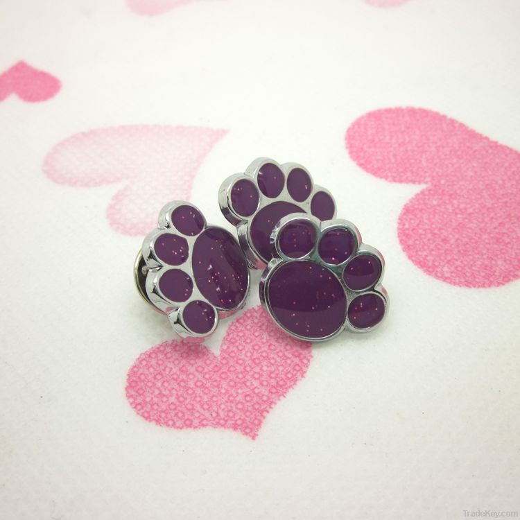 limited edition purple paw shape pin badge