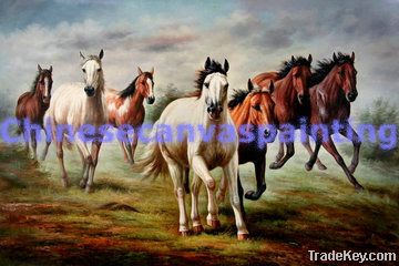 chinese horses painting, painting of hors, 8 horses painting