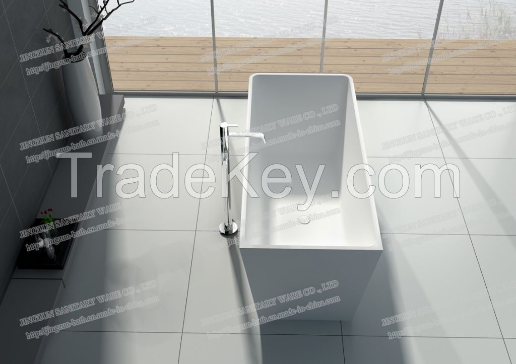8605-Freestanding artificial stone resin stone bathtub-JINGZUN