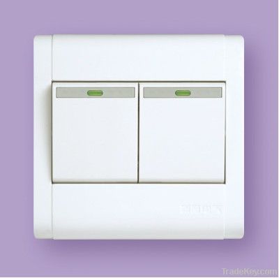 10A 2 gang push button wall switch (BS standard)