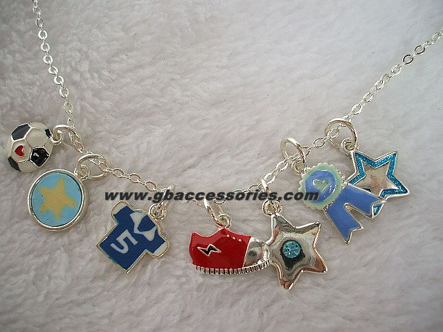 Bracelet Charms with football, coat, shoes, star, medal