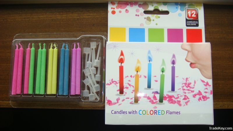 Color flame birthday candle