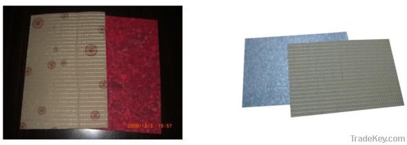 recycled PU foam carpet underlay facing:printed crepe paper with doubl