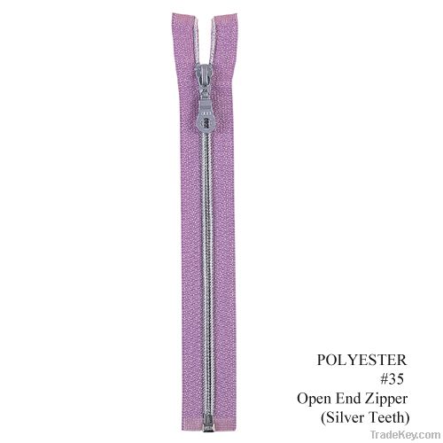 HHH ZIPPER POLYESTER Open End Zipper (Silver Teeth)