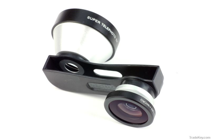 Latest 3-in-1 Macro+Fisheye+ 5X Super Telephoto Lens for iphone 5