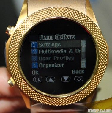 Luxury Gold Color Watch Phone with Touch Screen