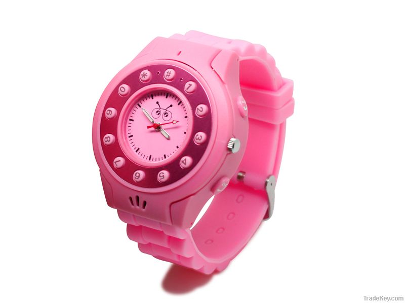 lovely pink watch phone for remote monitor for kids