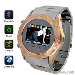 pineapple pattern rose gold watch mobile phone touch screen camera