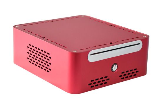 Silver, red, black mini ITX aluminum case E-Q5