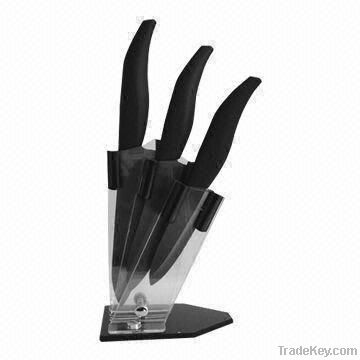 new 3pcs black blade ceramic knife set