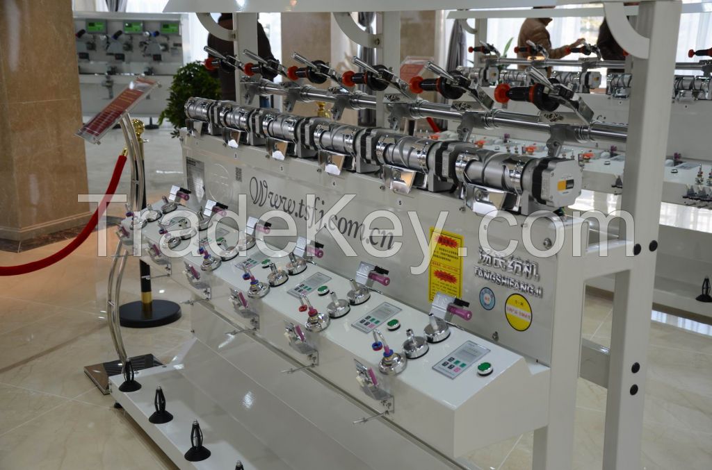 Double waxing yarn rewinding machine