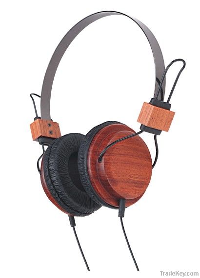 high class multimedia wooden stereo headphone(X07)