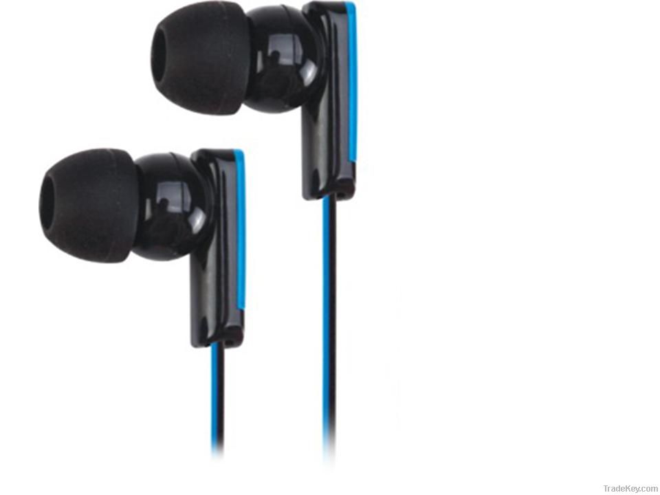 High class flat wire stereo plastic earphone