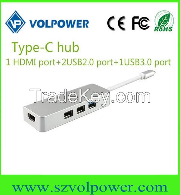 Top quality Super speed USB3.1 type c hub with HDMI & PD