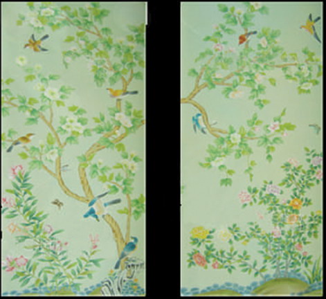 Hand-painted Silk Wallpaper