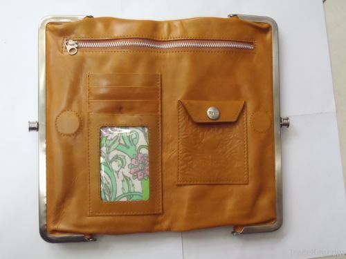 embossed genuine leather wallet