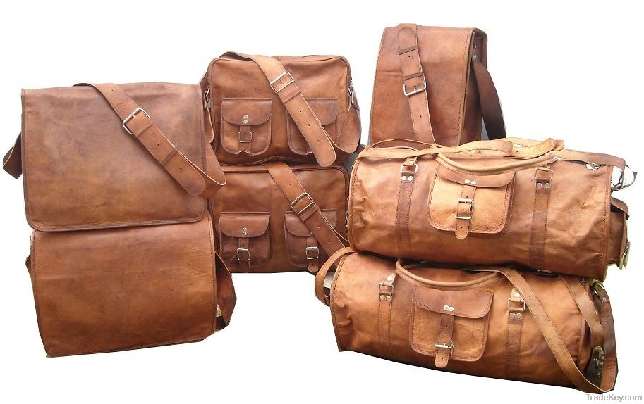 vintage duffel bag, NEW VINTAGE LEATHER DUFFLE WEEKEND HOLDALL TRAVEL