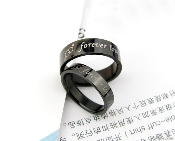 Ruino Black Titanium Steel Fashion Couple Ring JA1009