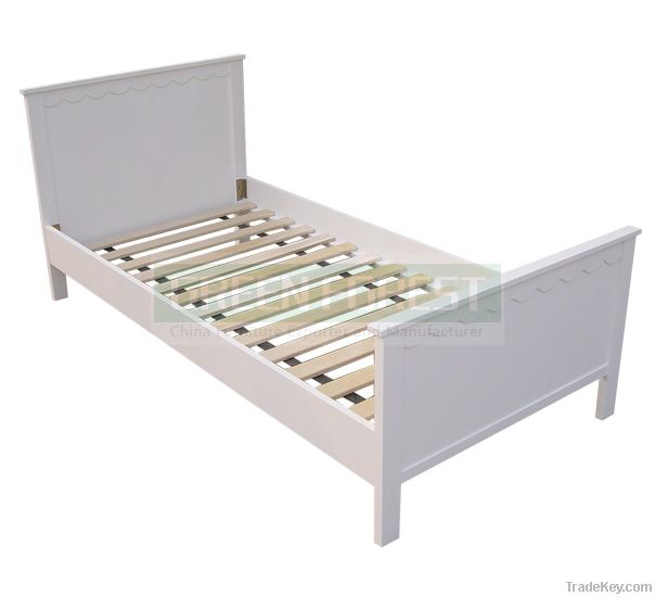 single wood bed