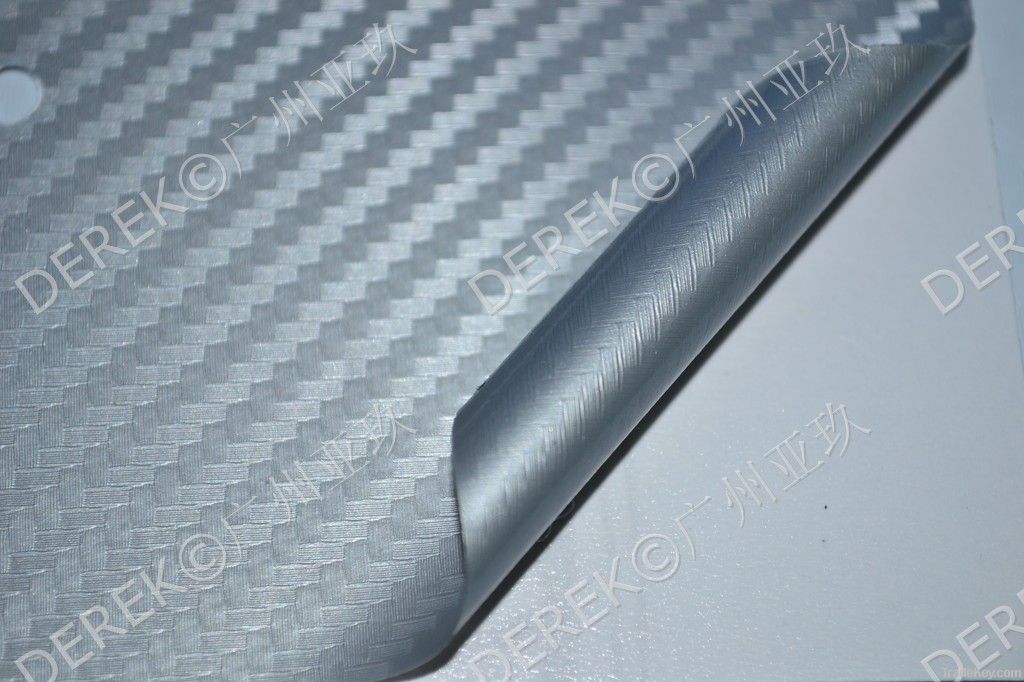 2011 TOP Quality!3D carbon fiber car wrap vinyl film QD1103 Silver TR1