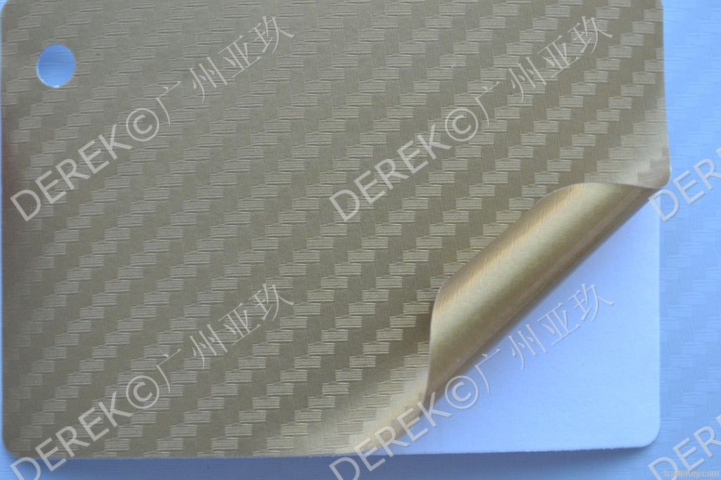 3D carbon fiber vinyl automotivFilm QD1104 Gold -TR1 1.27mx30m