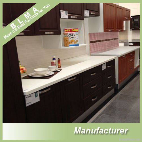 China Ready Made Simple Designs PVC Wood Kitchen Cabinets For Sale