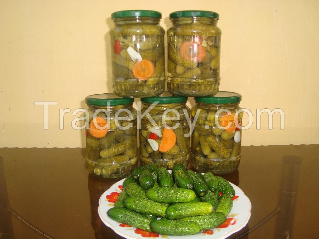 Pickled Baby Cucumber in glass jar 720ml