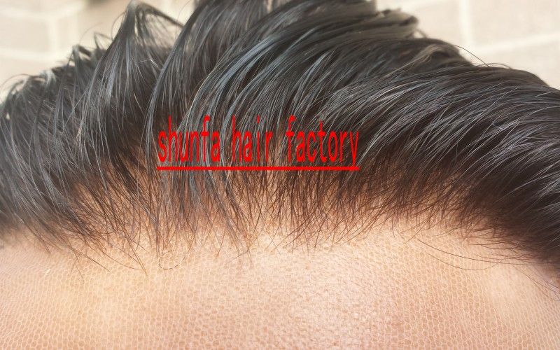 bleach knot men's toupee natural hair line invisible knots 
