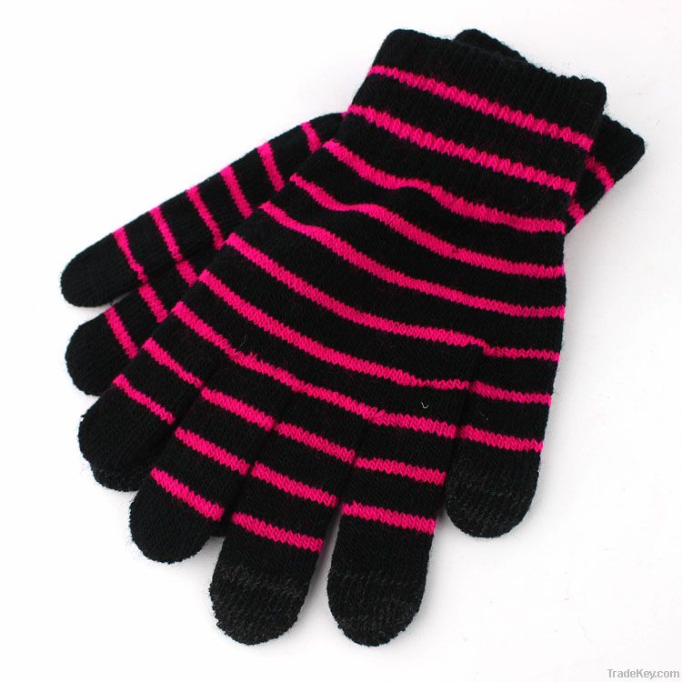 Striped Smart Screen Touch Glove