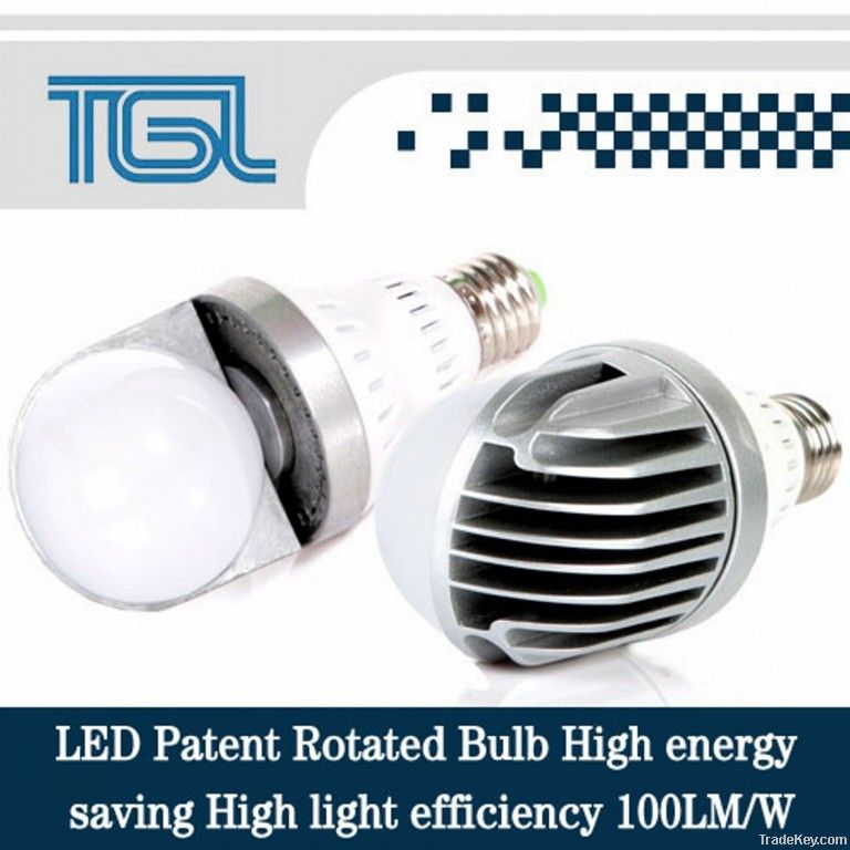 LED Patent Rotated Bulb High brightness 100LM/W