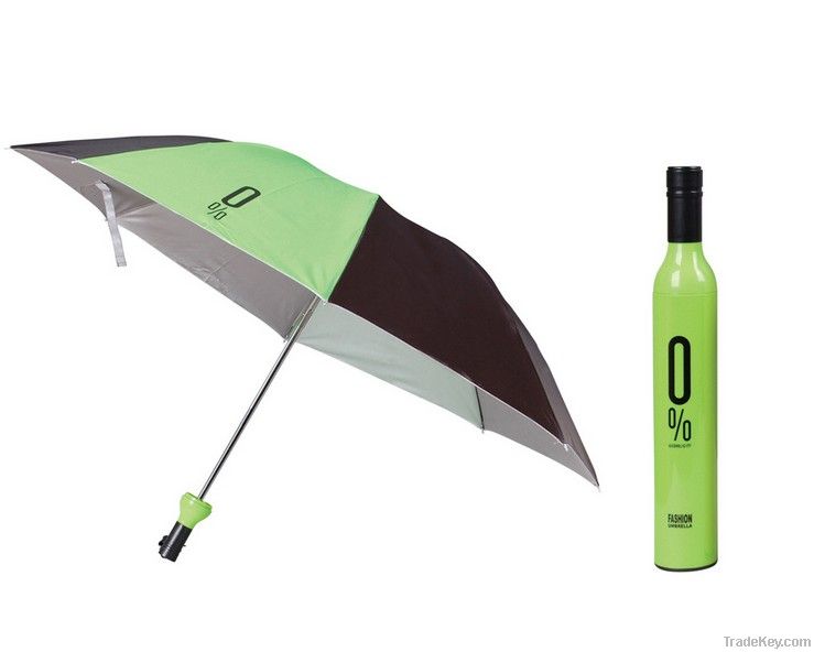 bottle umbrellas, 3-fold  Umbrella, Made of Metal/Polyest