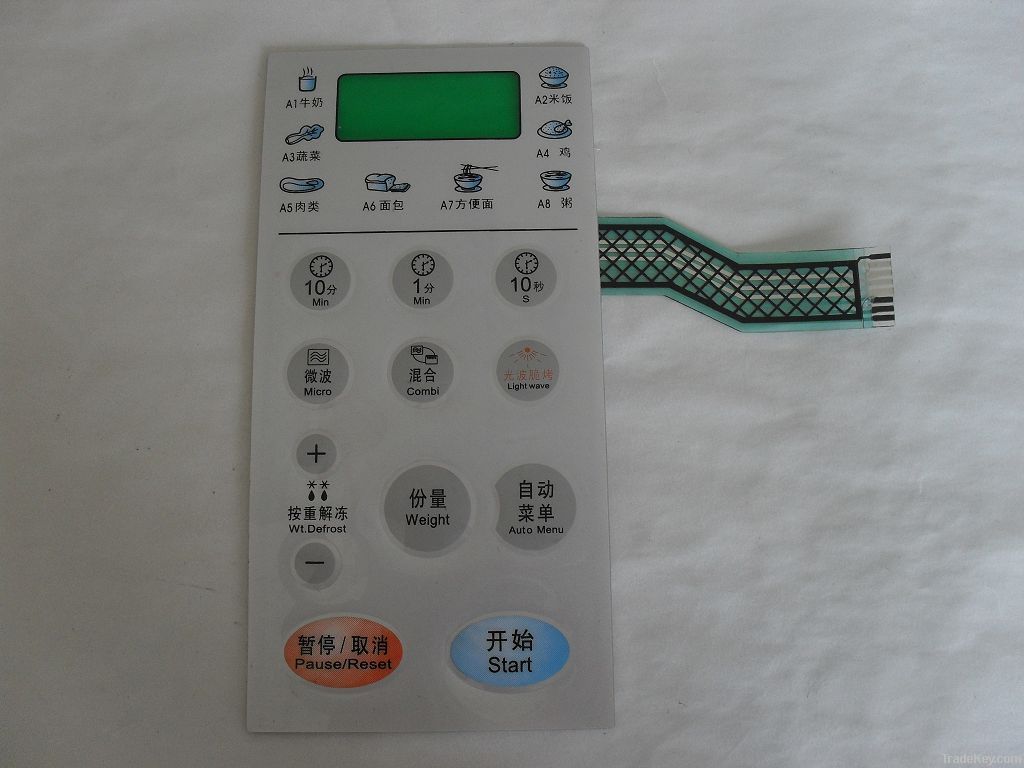 microwave oven membrane switch keypad