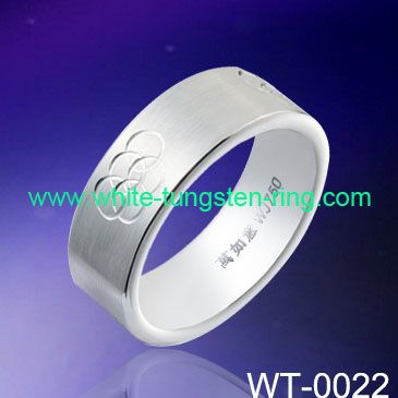 Latest White Tungsten Ring Carving Anniversary Gifts