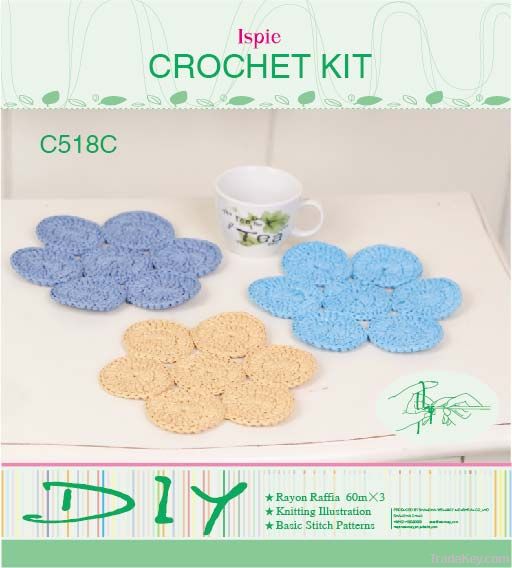 Raffia Crochet Kits---cup mat/coaster