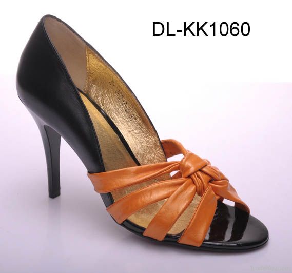 High heel dress shoes for ladies genuine leather sandals